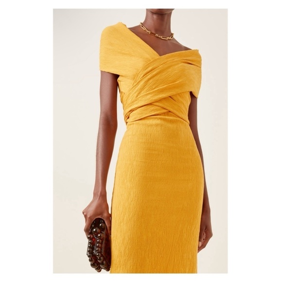 JOHANNA ORTIZ Luna Miel Dress Midi Yellow Sz 6 Strapless Convertible Wrap NWT - Picture 5 of 15